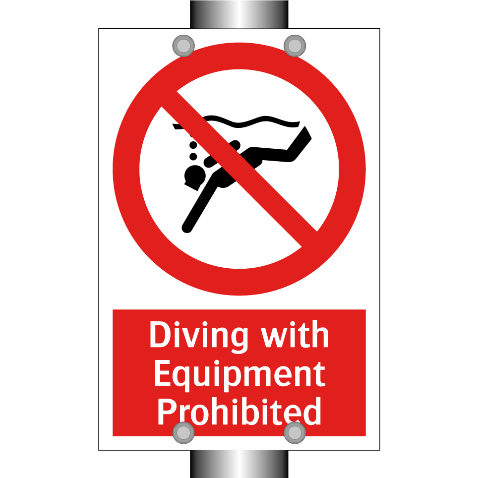 Diving with Equipment Prohibited