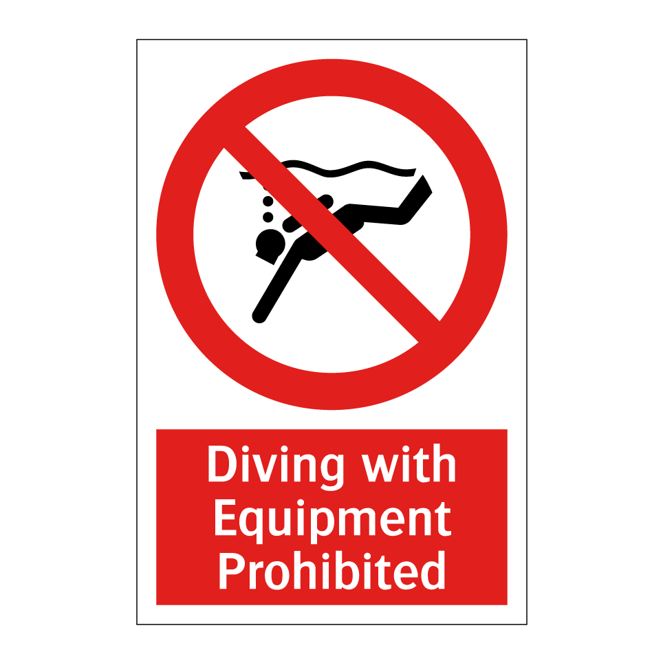 Diving with Equipment Prohibited