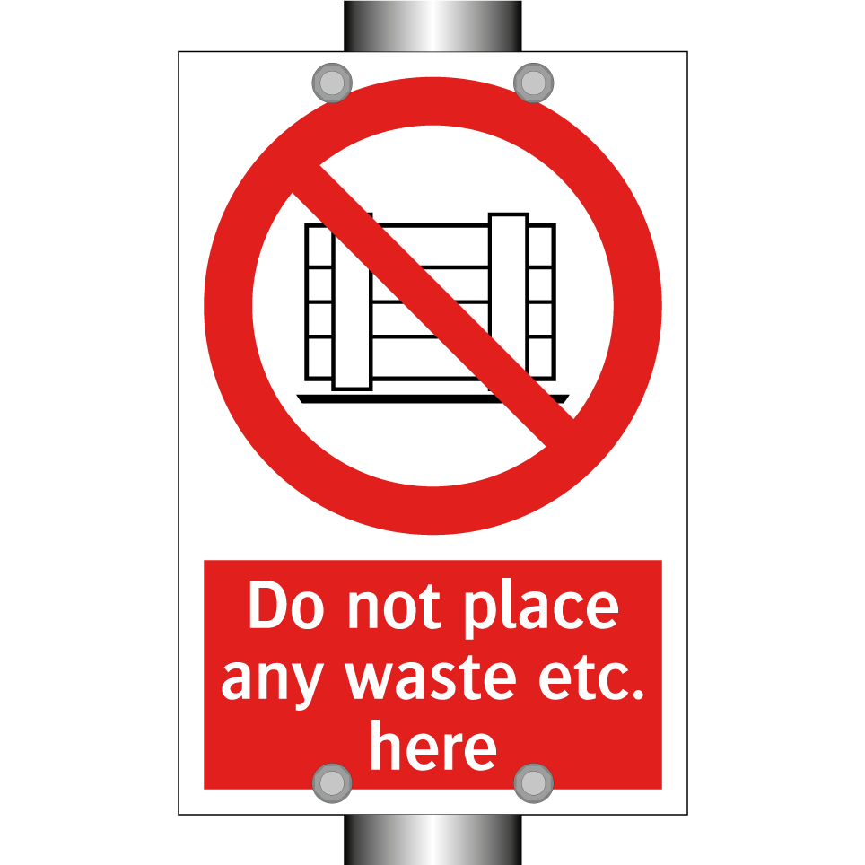 Do not place any waste etc. here