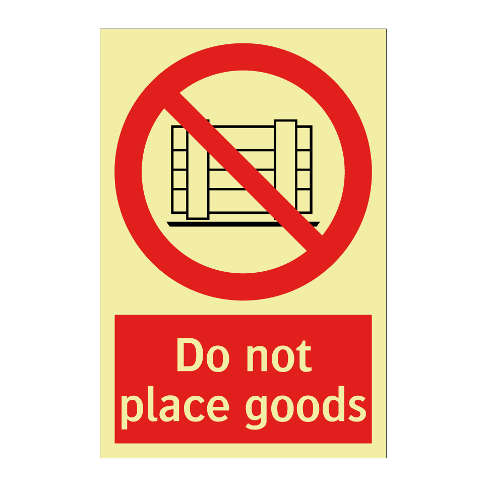 Do not place goods