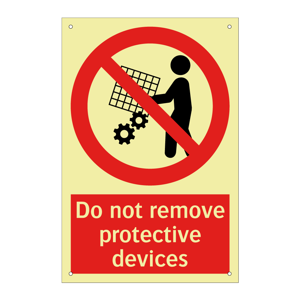 Do not remove protective devices
