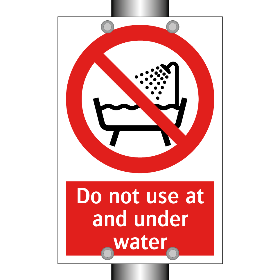 Do not use at and under water