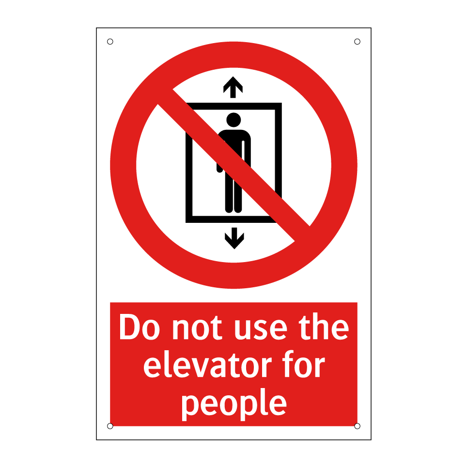 Do not use the elevator for people