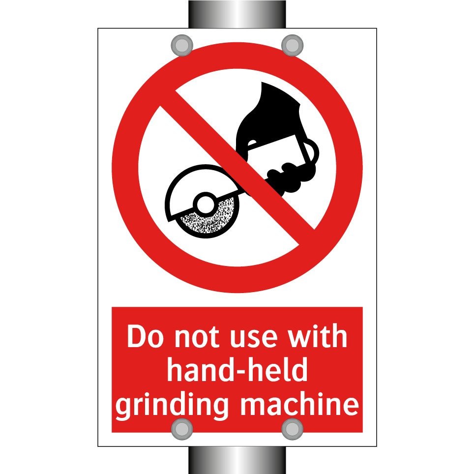 Do not use with hand-held grinding machine