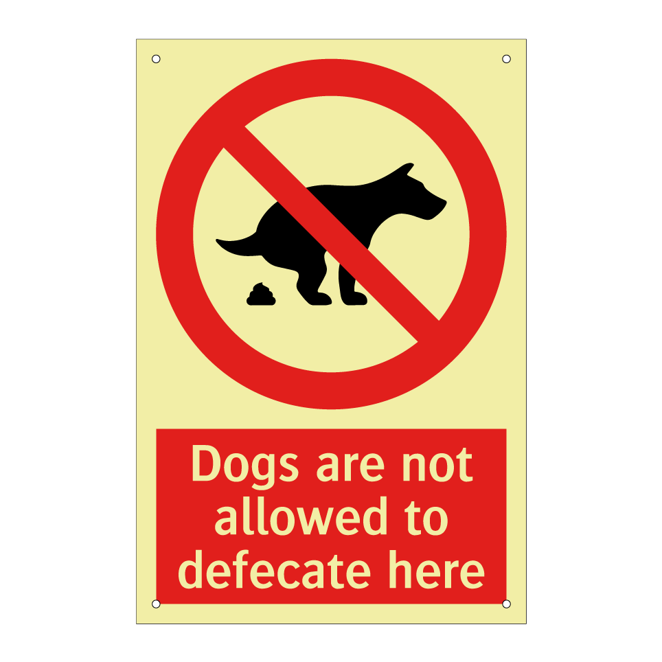Dogs are not allowed to defecate here