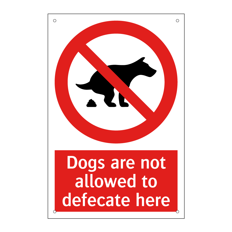 Dogs are not allowed to defecate here