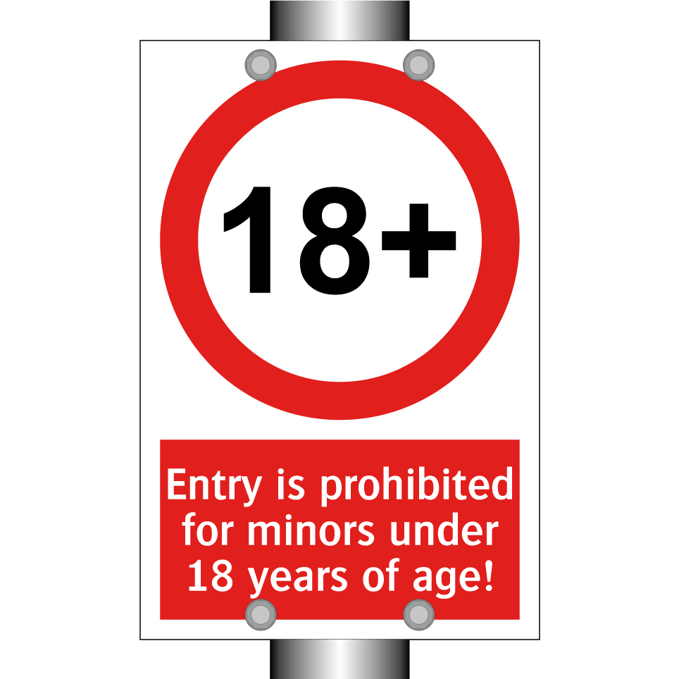 Entry is prohibited for minors under 18 years of age!