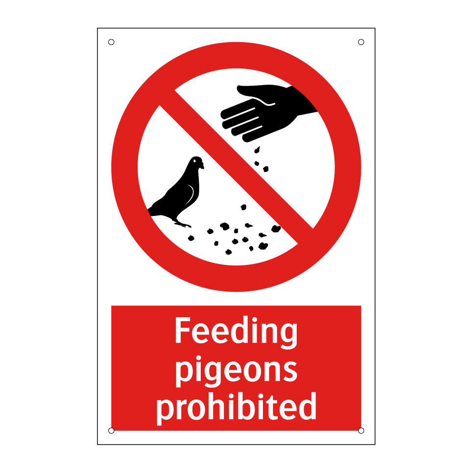 Feeding pigeons prohibited