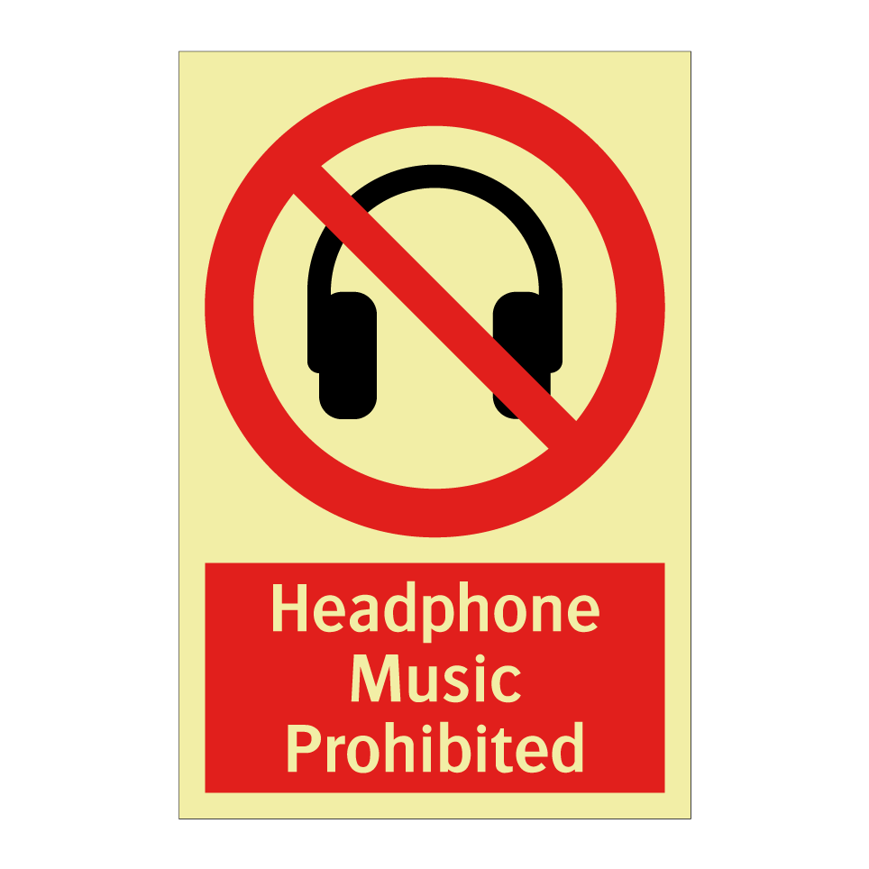 Headphone Music Prohibited
