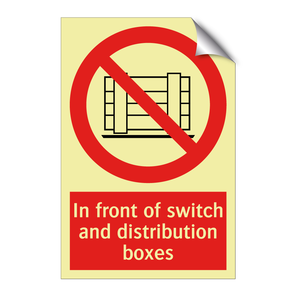 In front of switch and distribution boxes