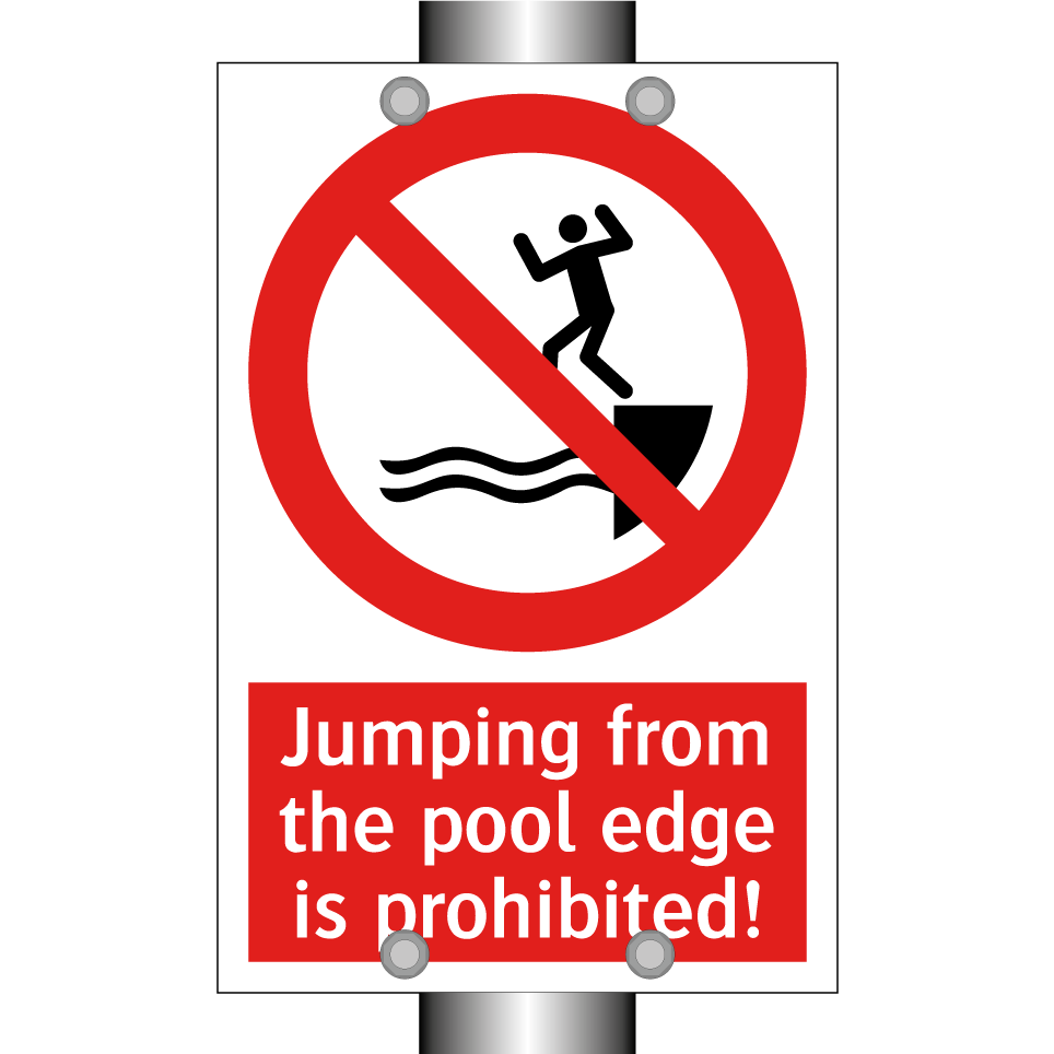 Jumping from the pool edge is prohibited!