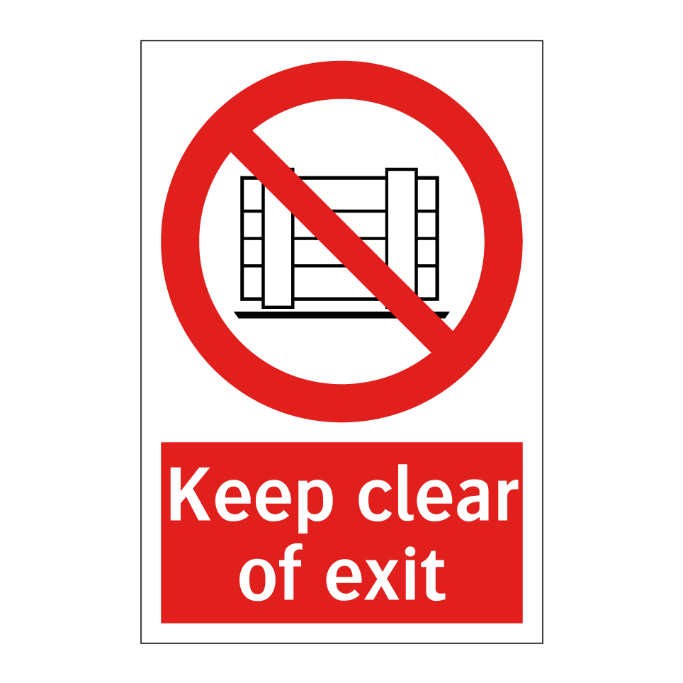 Keep clear of exit