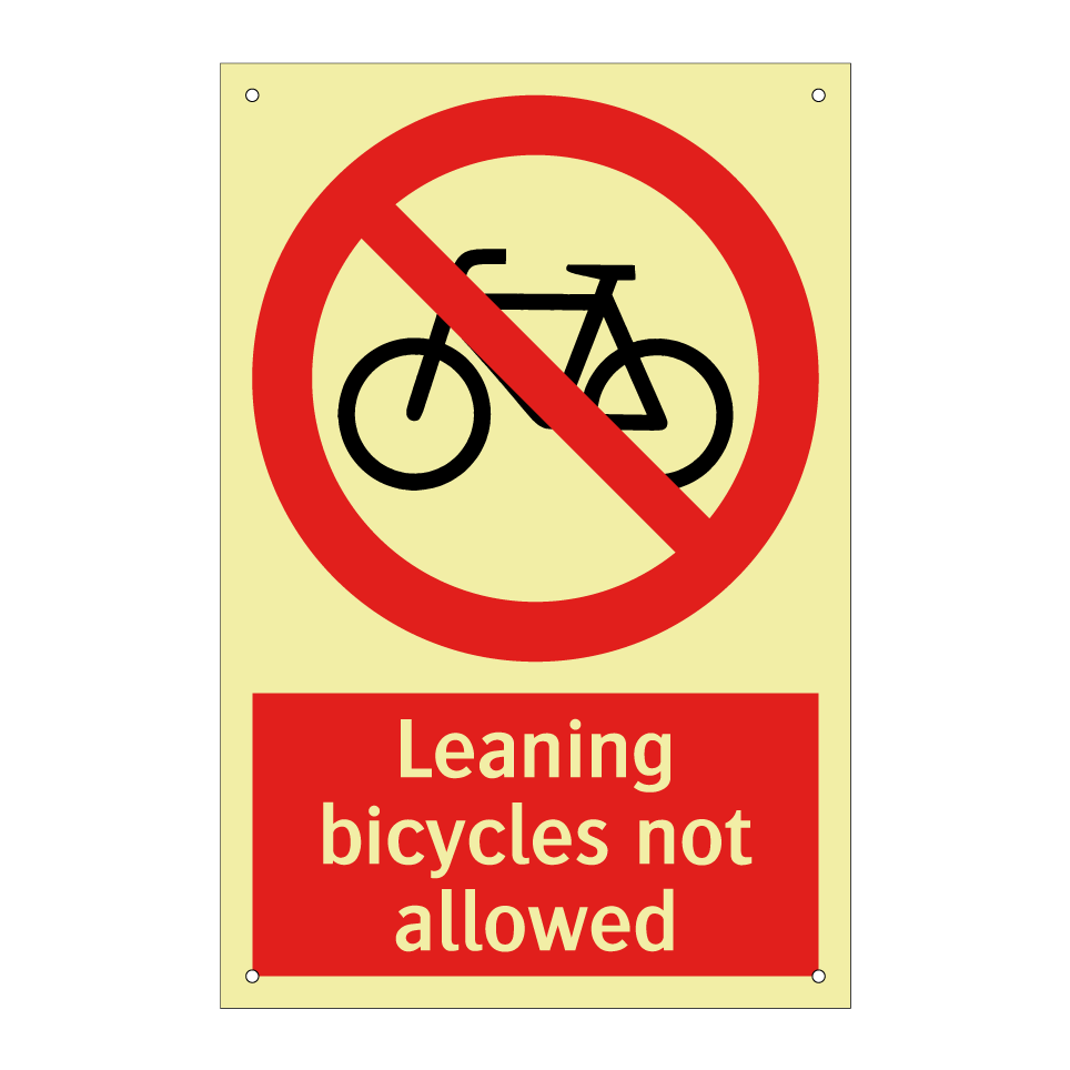 Leaning bicycles not allowed