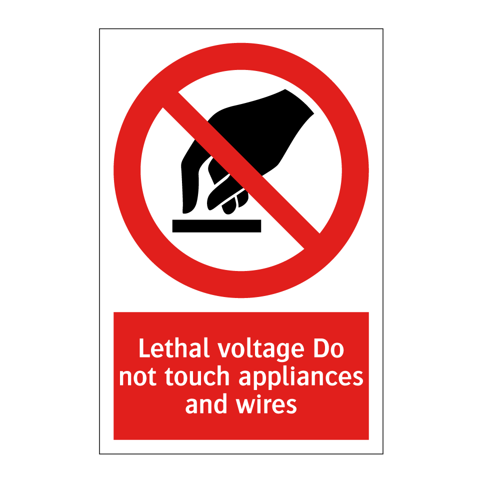 Lethal voltage Do not touch appliances and wires