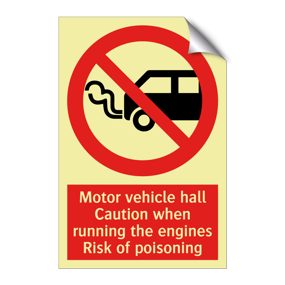 Motor vehicle hall Caution when running the engines Risk of poisoning