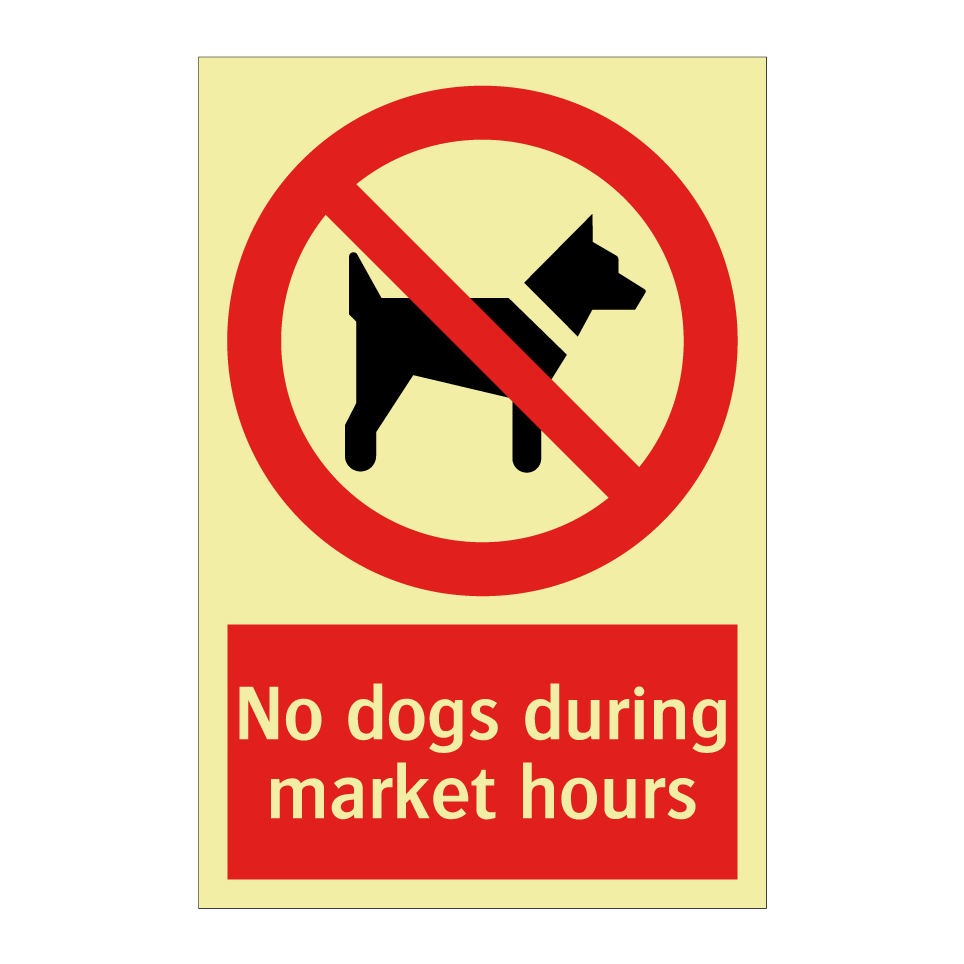 No dogs during market hours