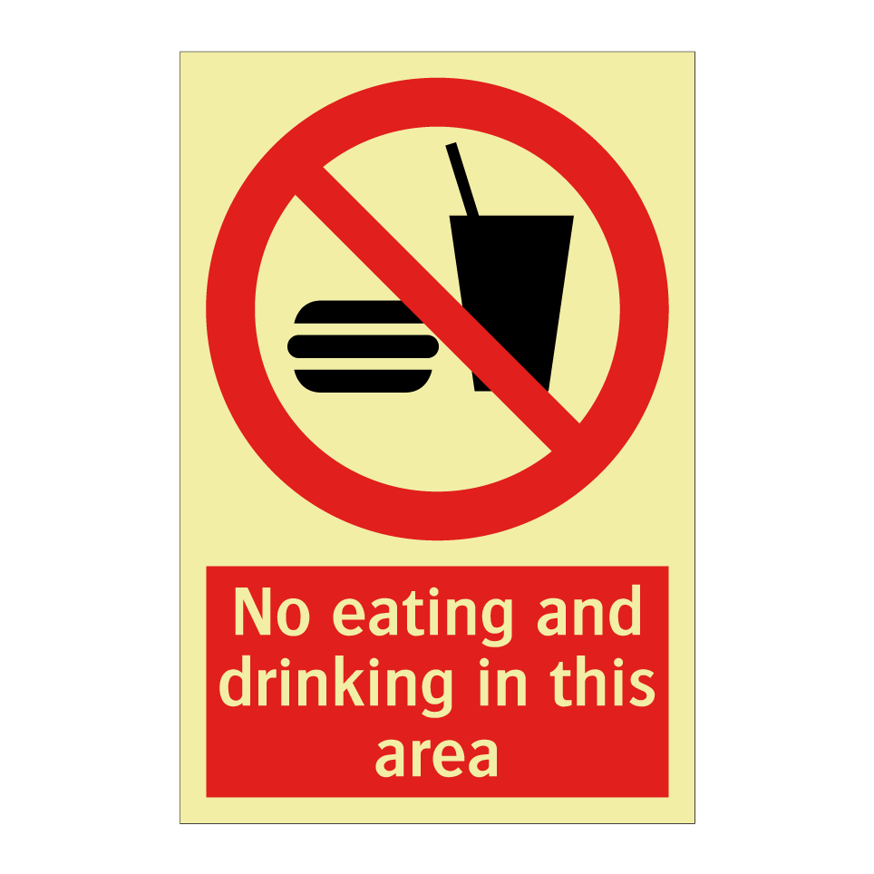 No eating and drinking in this area