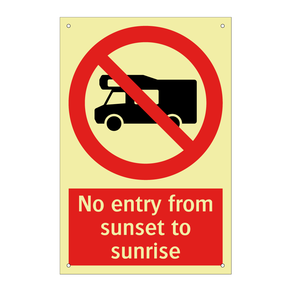No entry from sunset to sunrise