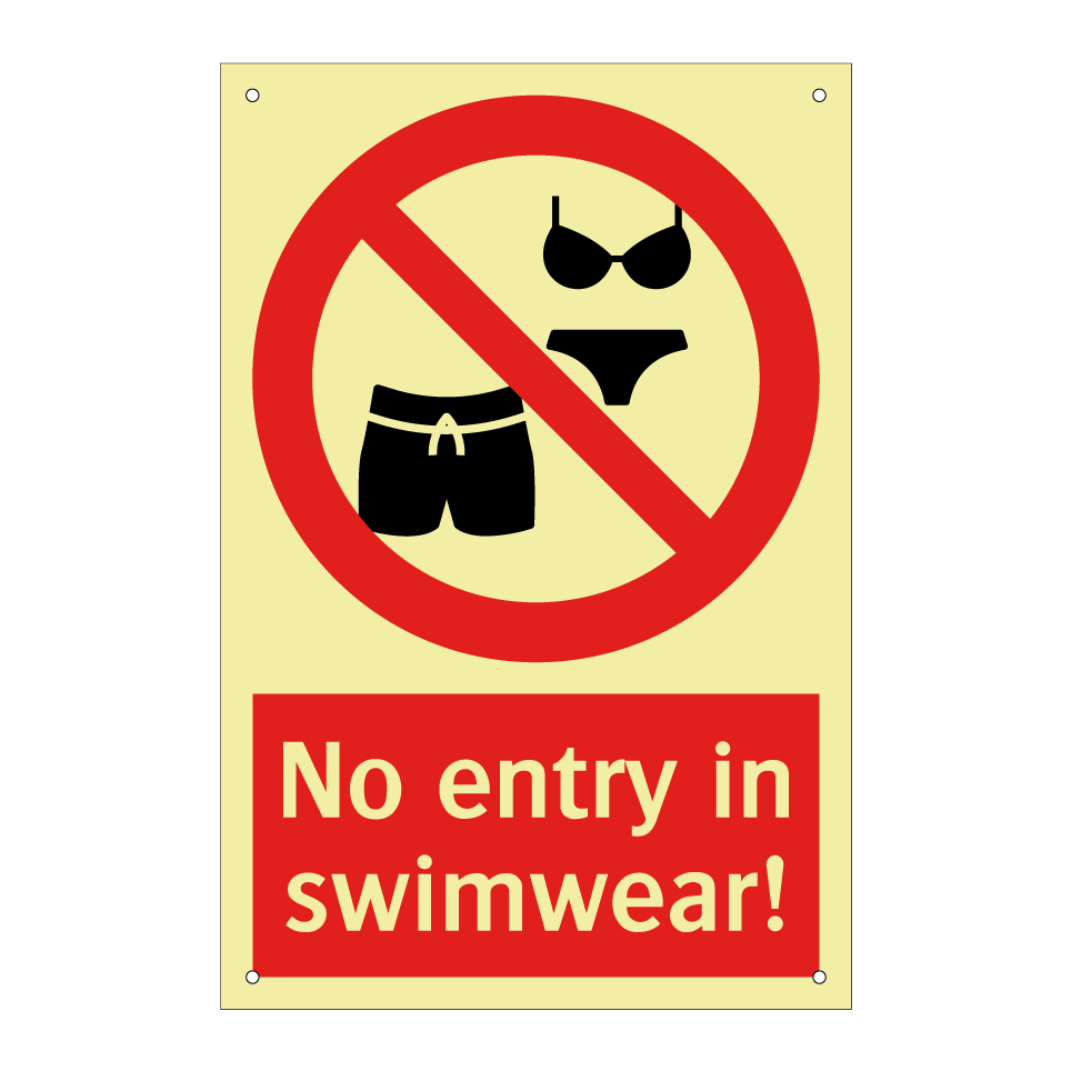 No entry in swimwear!