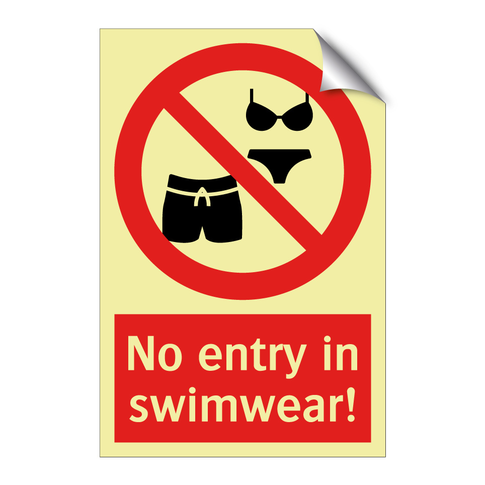 No entry in swimwear!