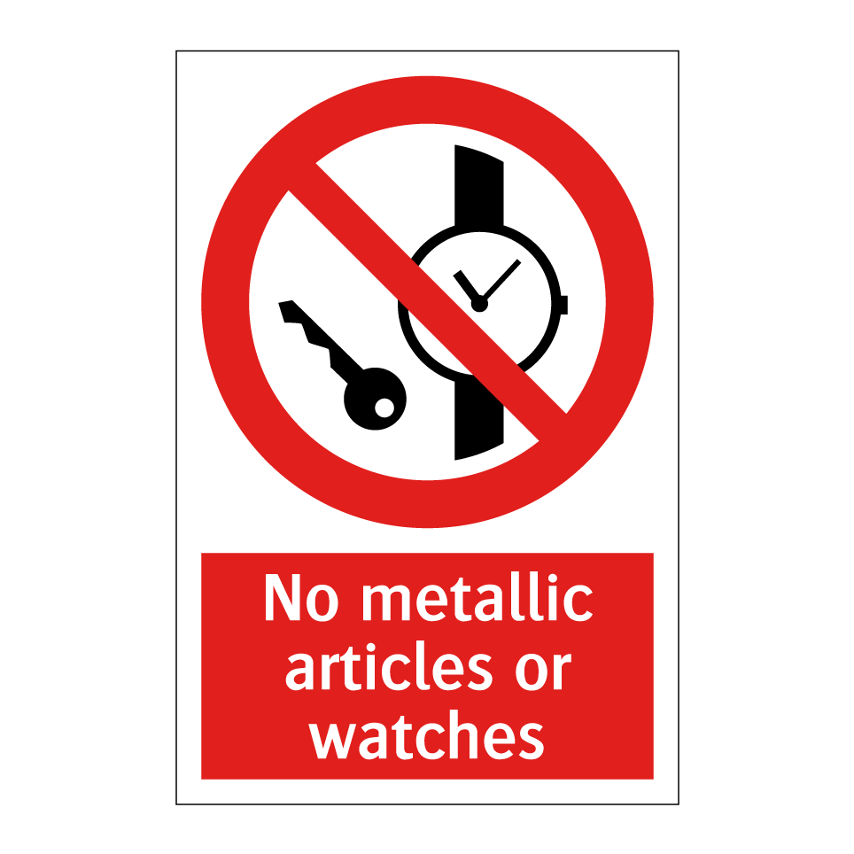 No metallic articles or watches
