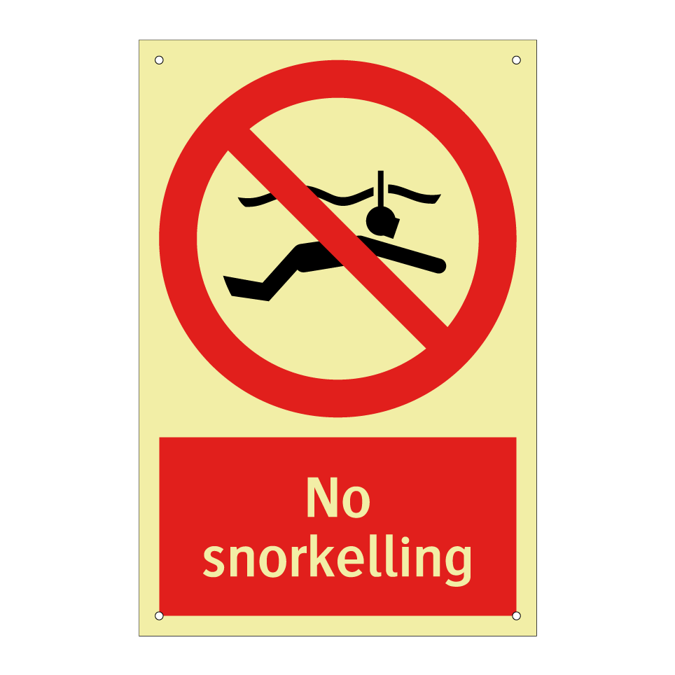 No snorkelling