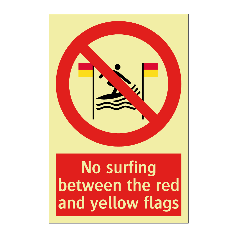 No surfing between the red and yellow flags