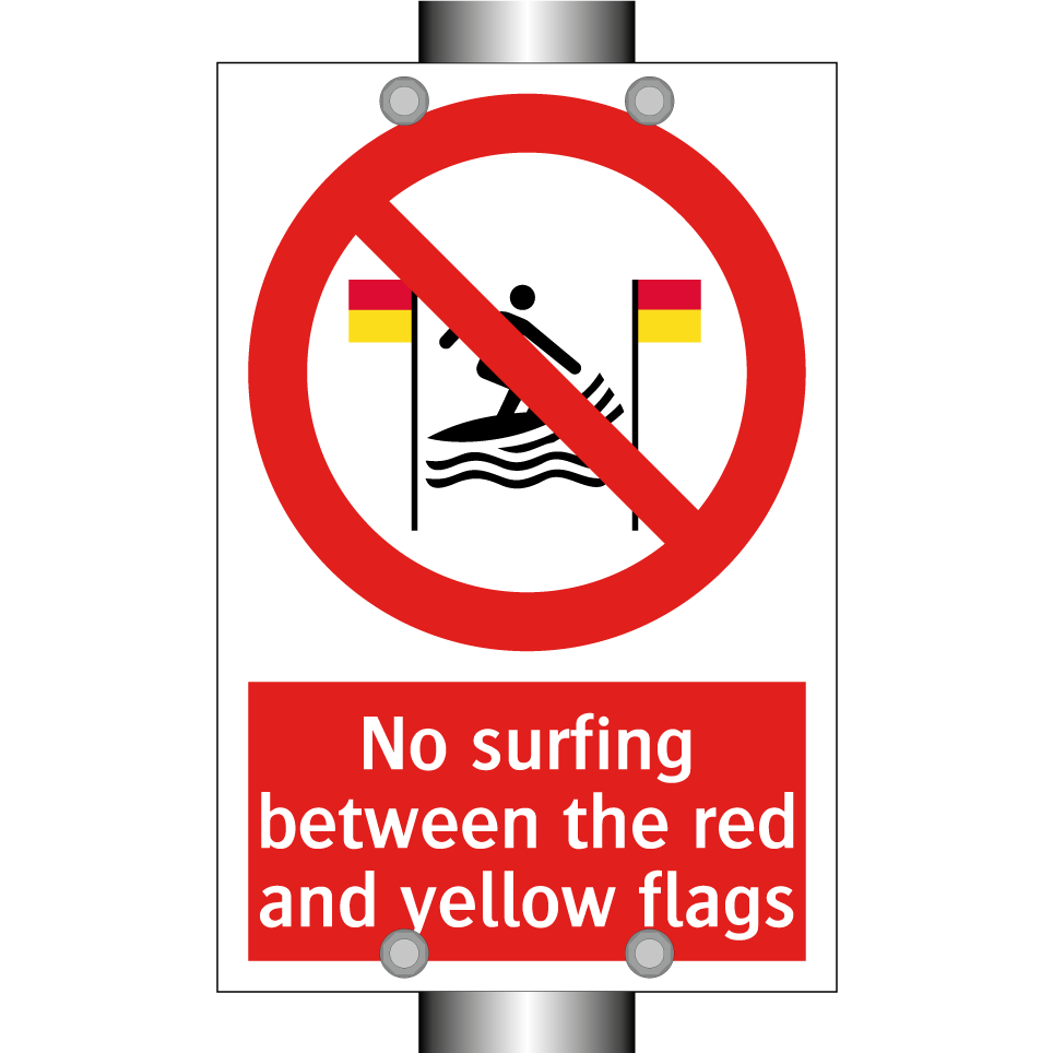 No surfing between the red and yellow flags