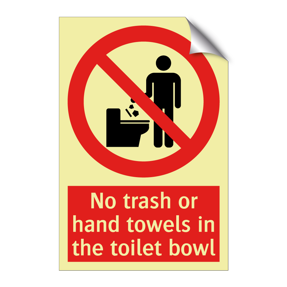 No trash or hand towels in the toilet bowl