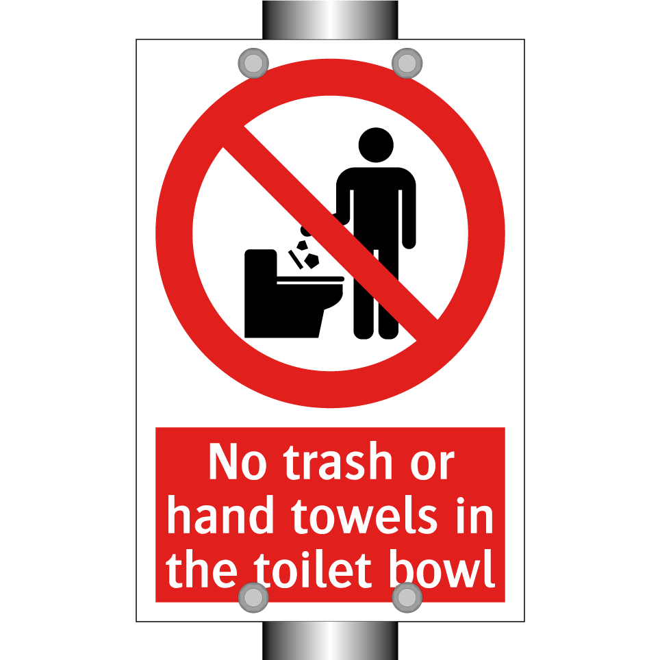No trash or hand towels in the toilet bowl
