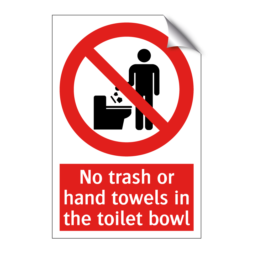 No trash or hand towels in the toilet bowl