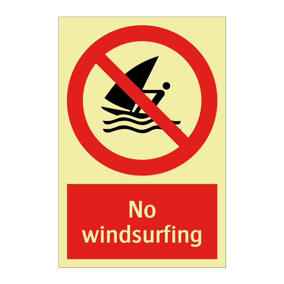 No windsurfing
