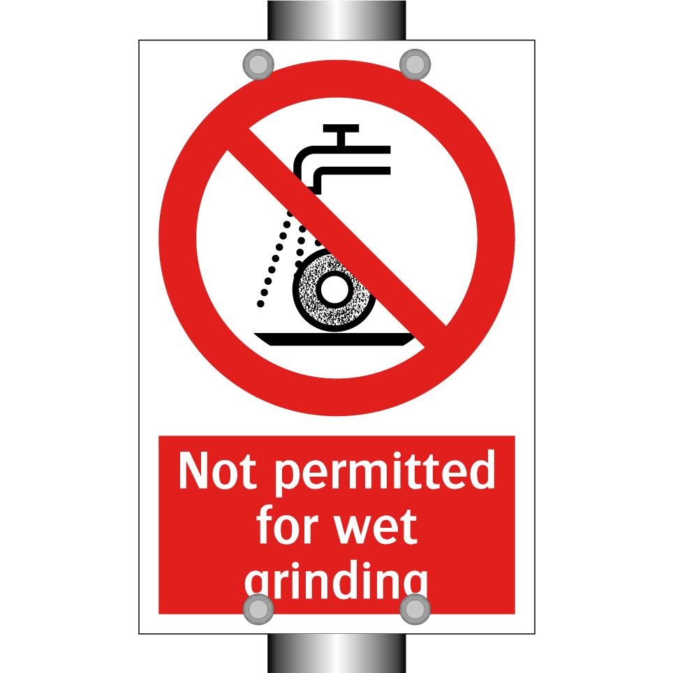 Not permitted for wet grinding