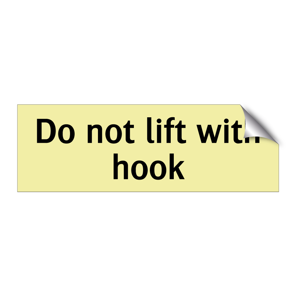 Do not lift with hook