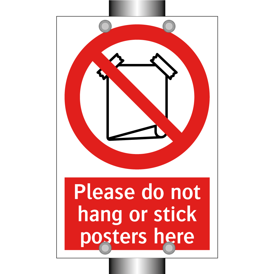 Please do not hang or stick posters here