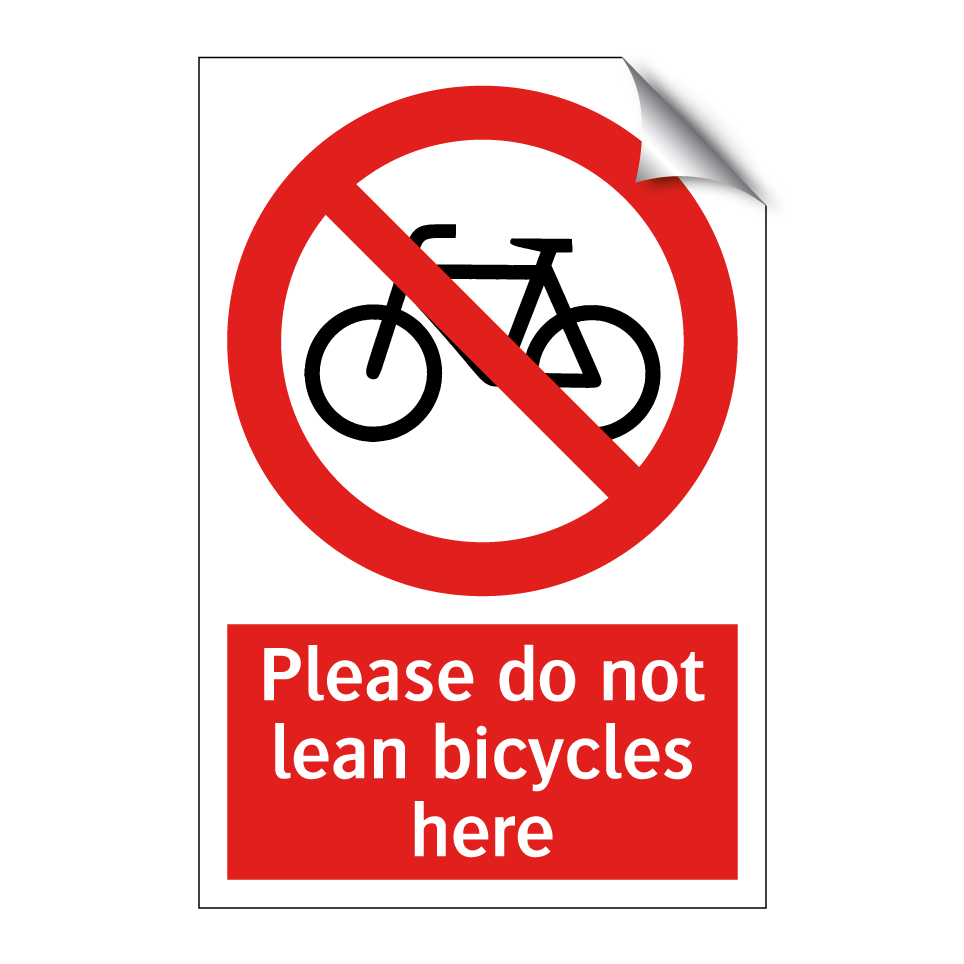 Please do not lean bicycles here
