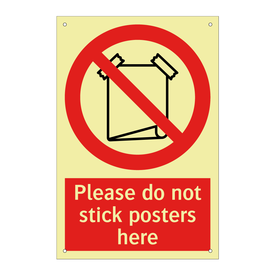 Please do not stick posters here