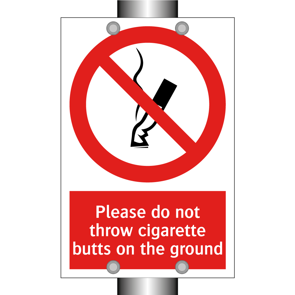 Please do not throw cigarette butts on the ground