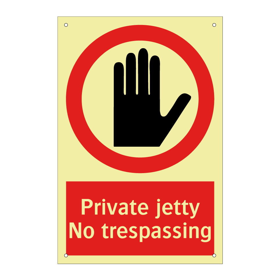 Private jetty No trespassing