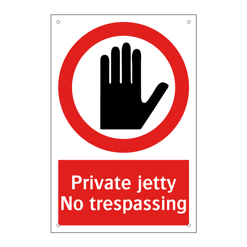 Private jetty No trespassing