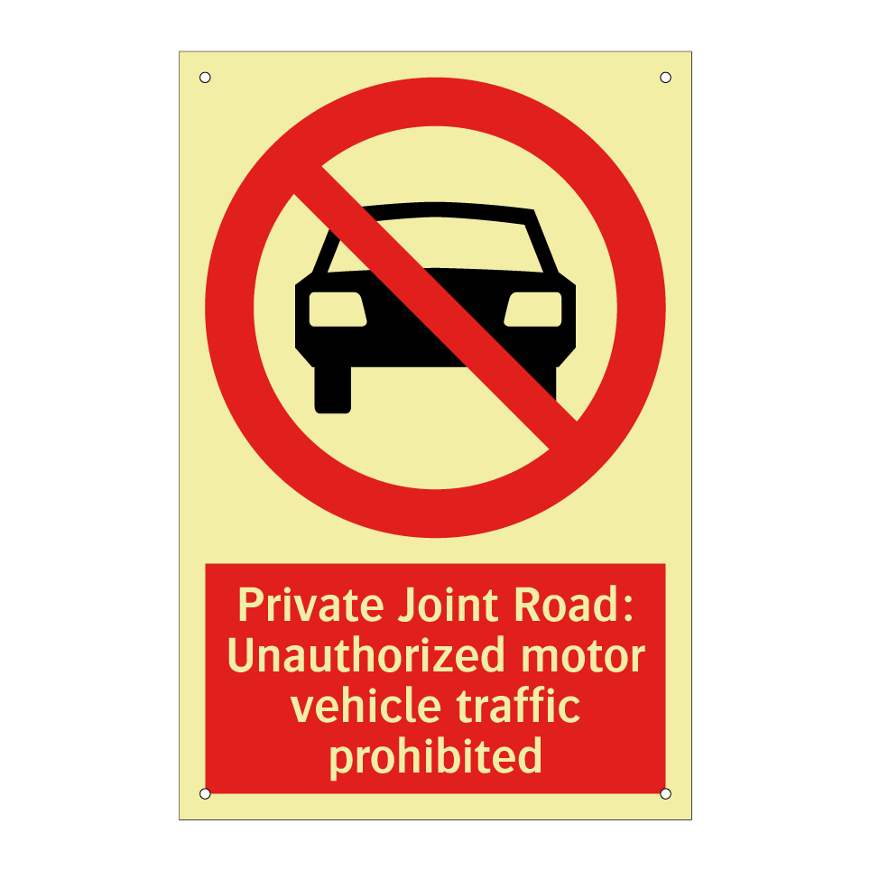 Private Joint Road: Unauthorized motor vehicle traffic prohibited