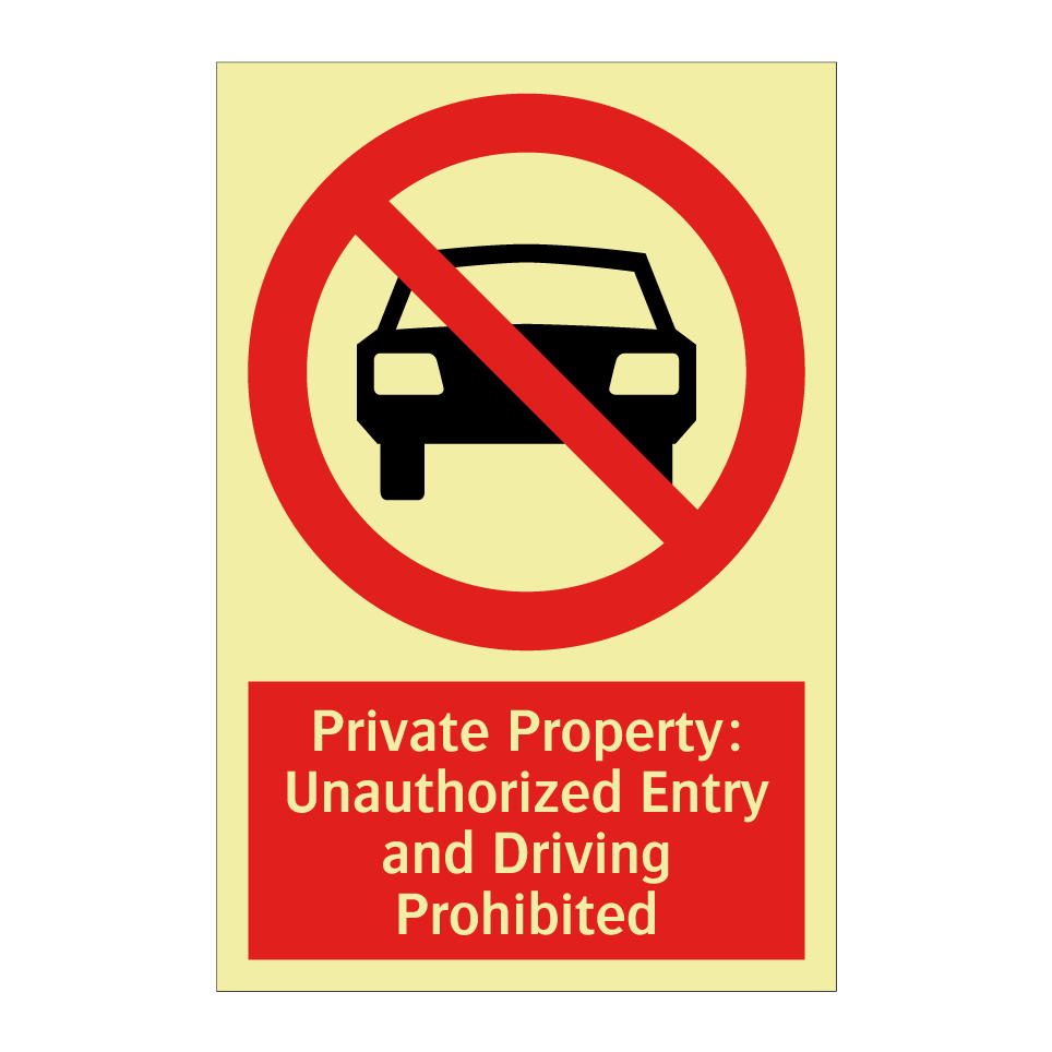 Private Property: Unauthorized Entry and Driving Prohibited