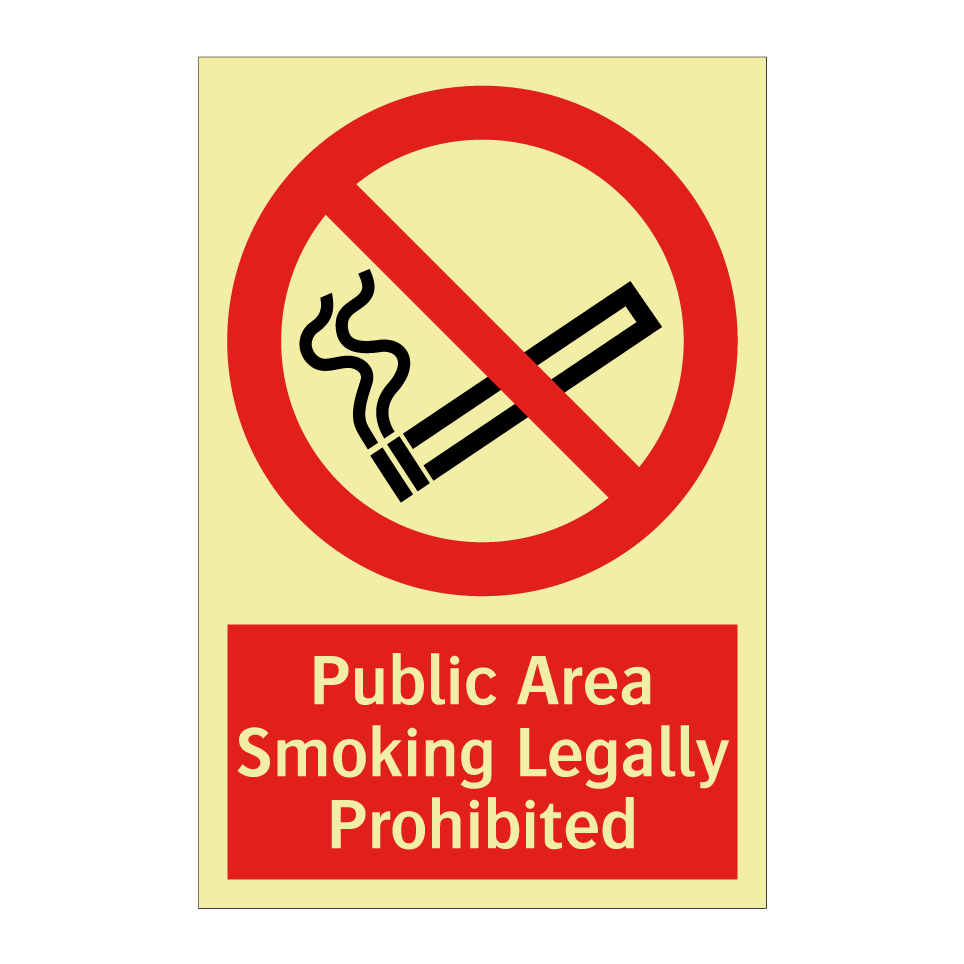 Public Area Smoking Legally Prohibited