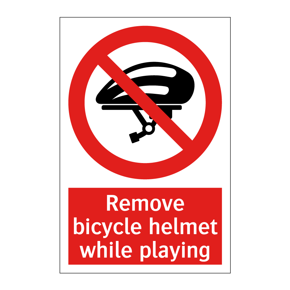 Remove bicycle helmet while playing