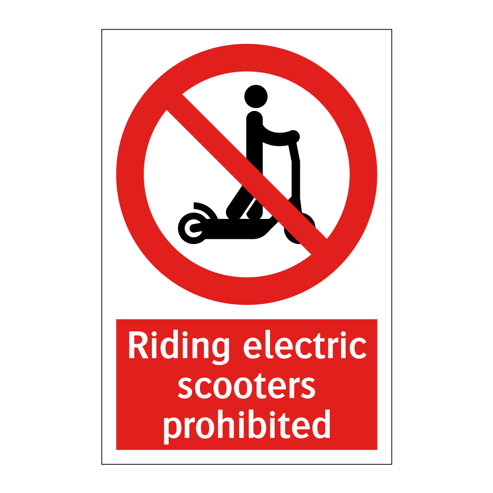 Riding electric scooters prohibited