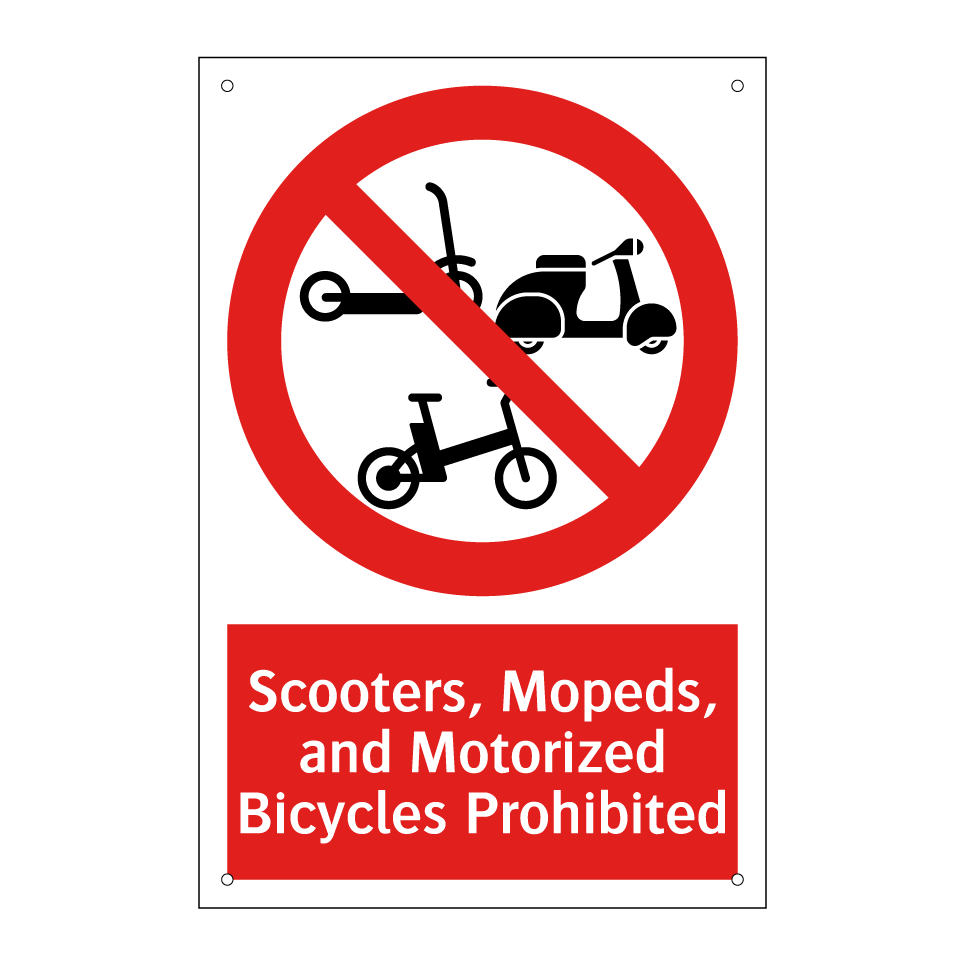 Scooters, Mopeds, and Motorized Bicycles Prohibited