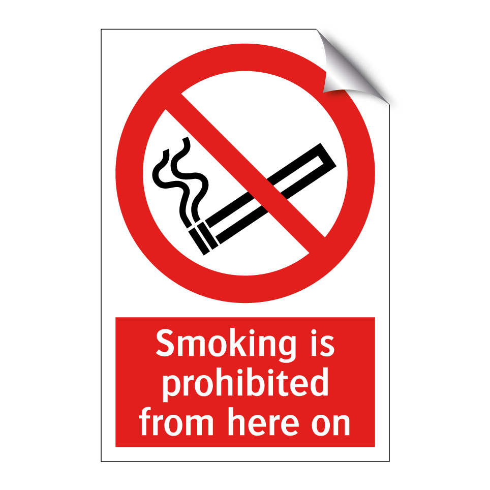 Smoking is prohibited from here on