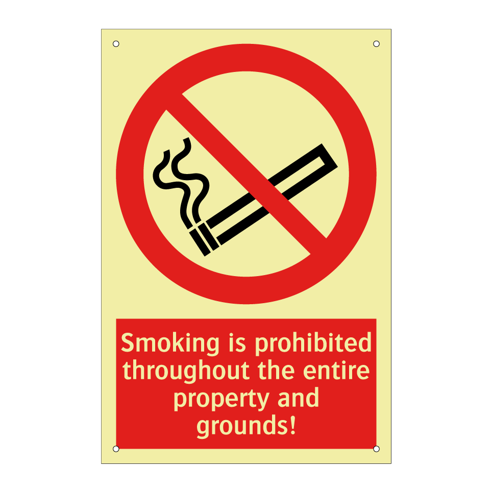 Smoking is prohibited throughout the entire property and grounds!