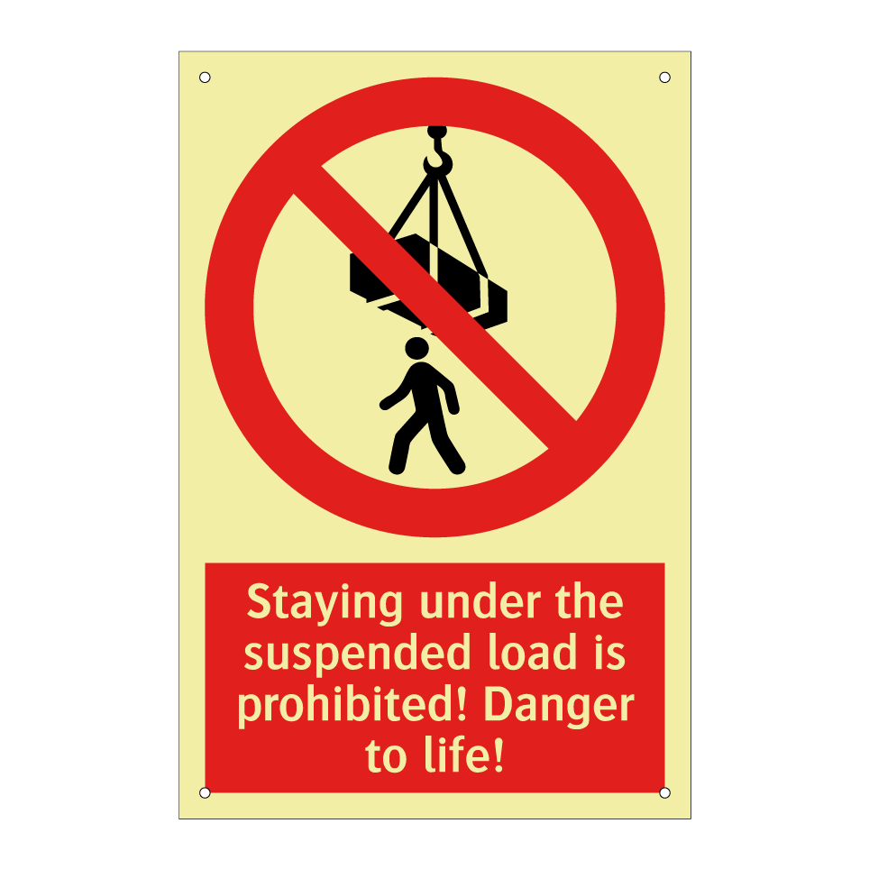 Staying under the suspended load is prohibited! Danger to life!
