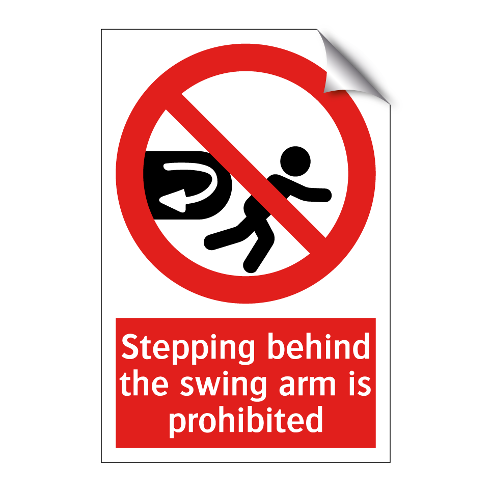 Stepping behind the swing arm is prohibited